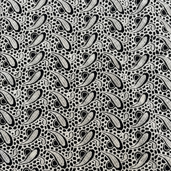 J Crew Navy and White Paisley Eyelet Lace Top - Picture 4 of 5